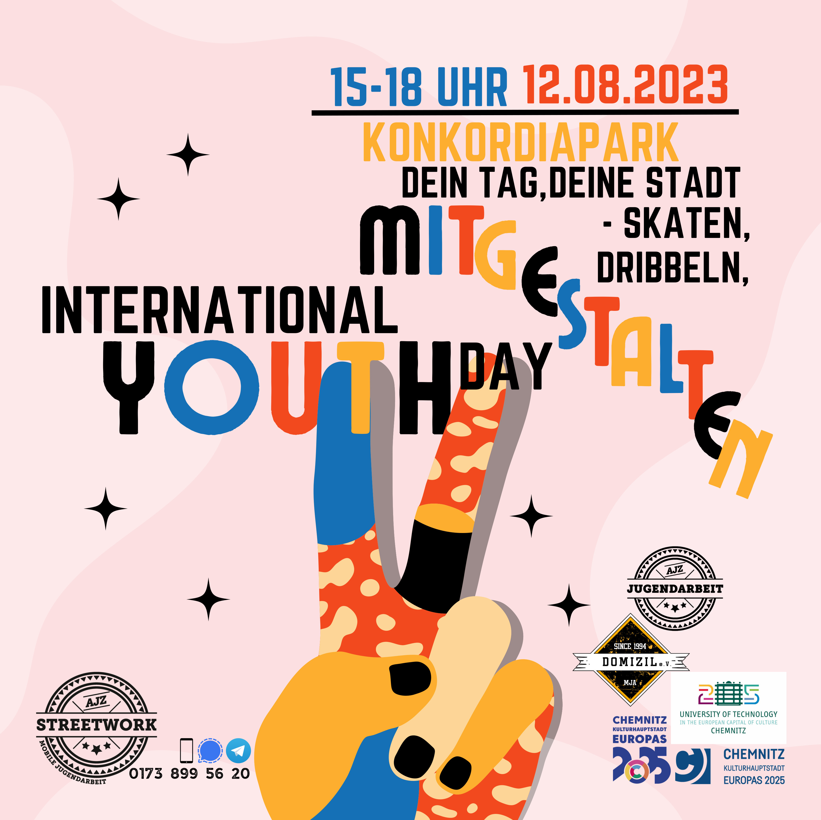 Poster zur Veranstaltung mit dem Titel "International Youth Day mitgestalten"